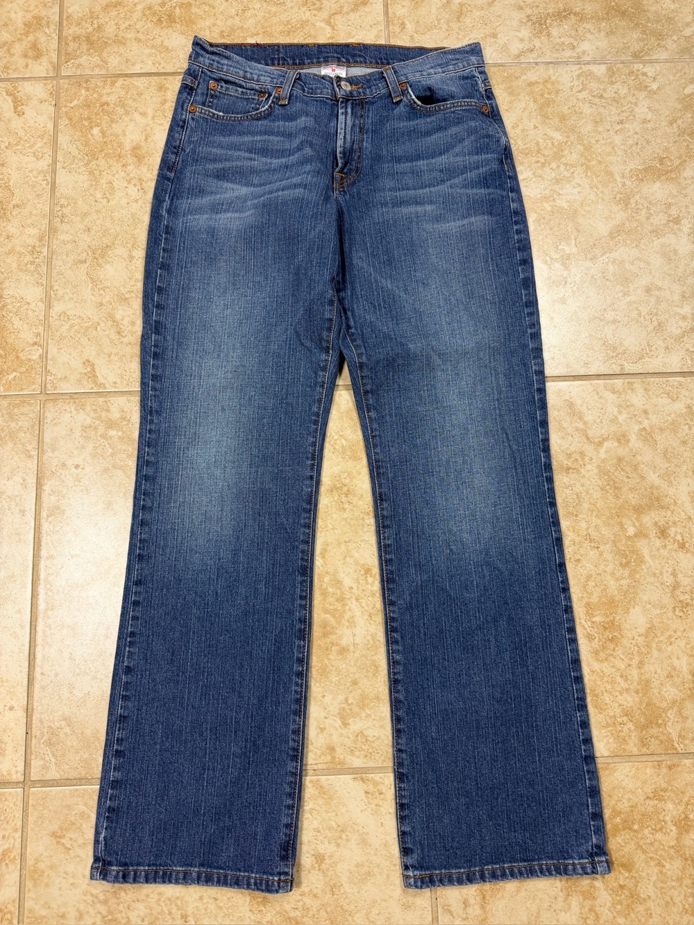 Lucky Brand Dungarees Rider Fit Relaxed Long Length Jeans Size 10/30